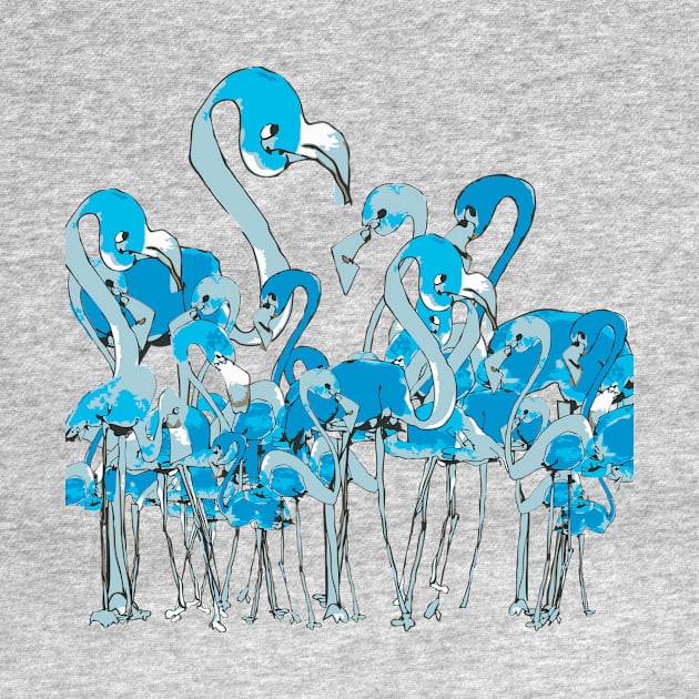 Blue Flamingos by IanSklarsky